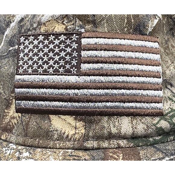 Outdoor Cap Strapback Cap Realtree Edge Camouflage USA Flag Camo Hunting Hat - Picture 2 of 10